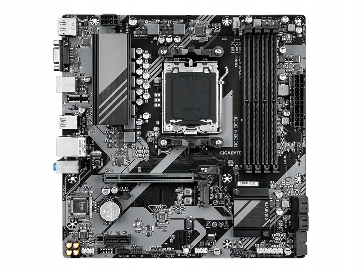 Gigabyte A620M DS3H Rodzina procesorów Amd Gniazdo procesora AM5 DDR5