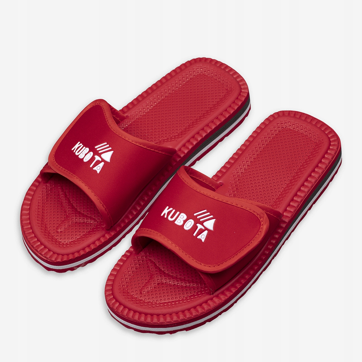 PIANKOWE KLAPKI KUBOTA 45 CZERWONE DAMSKIE LEKKIE KLAPKI RZEP LETNIE 45 Marka Kubota