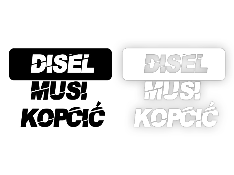 DIESEL MUSI KOPCIĆ - Naklejka na samochód na auto KOLOR