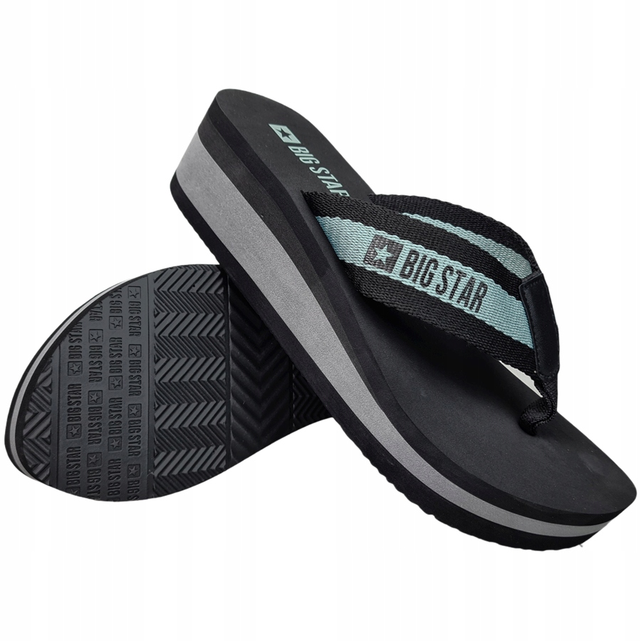 

Klapki japonki Big Star damskie czarne HH274a096