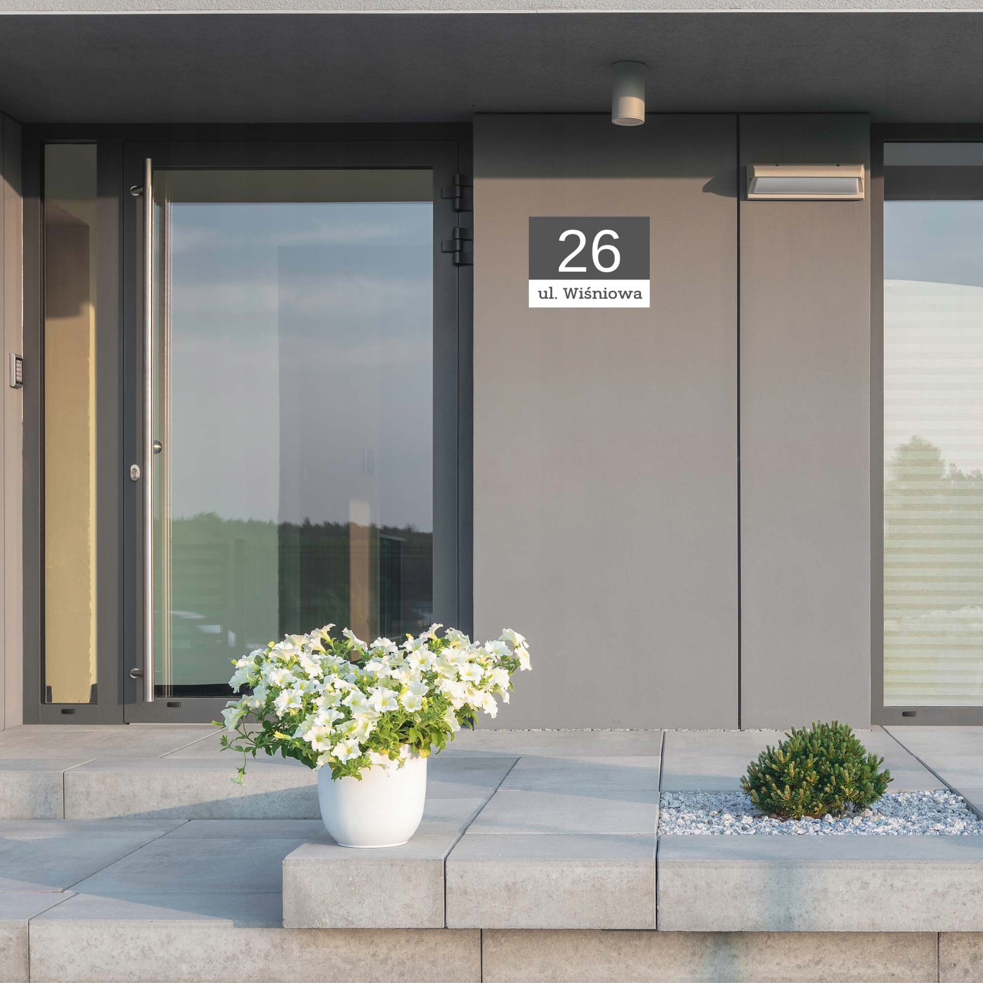 TABLICZKA ADRESOWA ANTRACYT DUŻA 30x20CM NA DOM UV TABLICA NUMER DOMU MAT Marka 3dCity