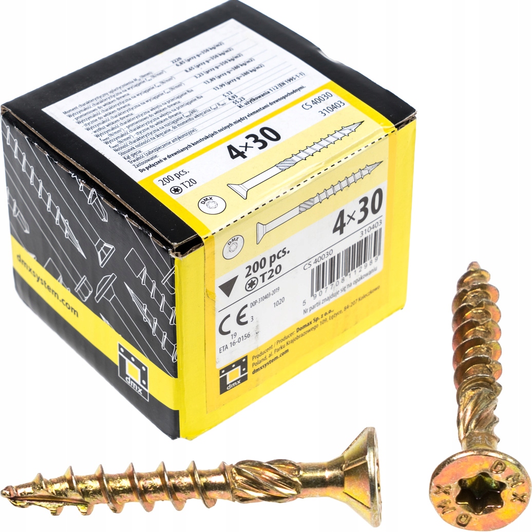 Wkręty ciesielskie TX 4x30 do drewna osb 200szt