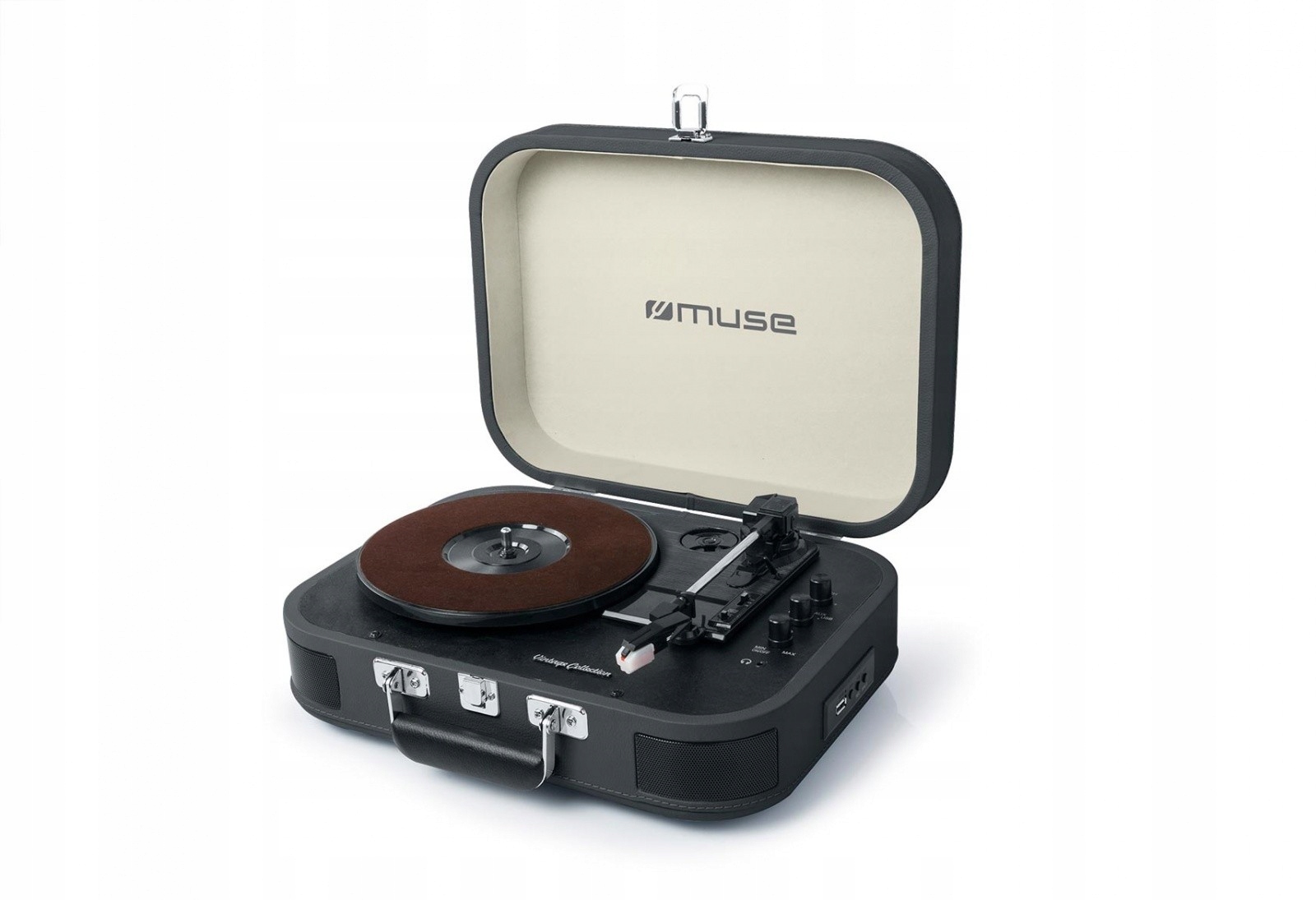 Muse MT-201DG černý Retro gramofon s Bluetooth, Usb, Aux, a Fm rádiem