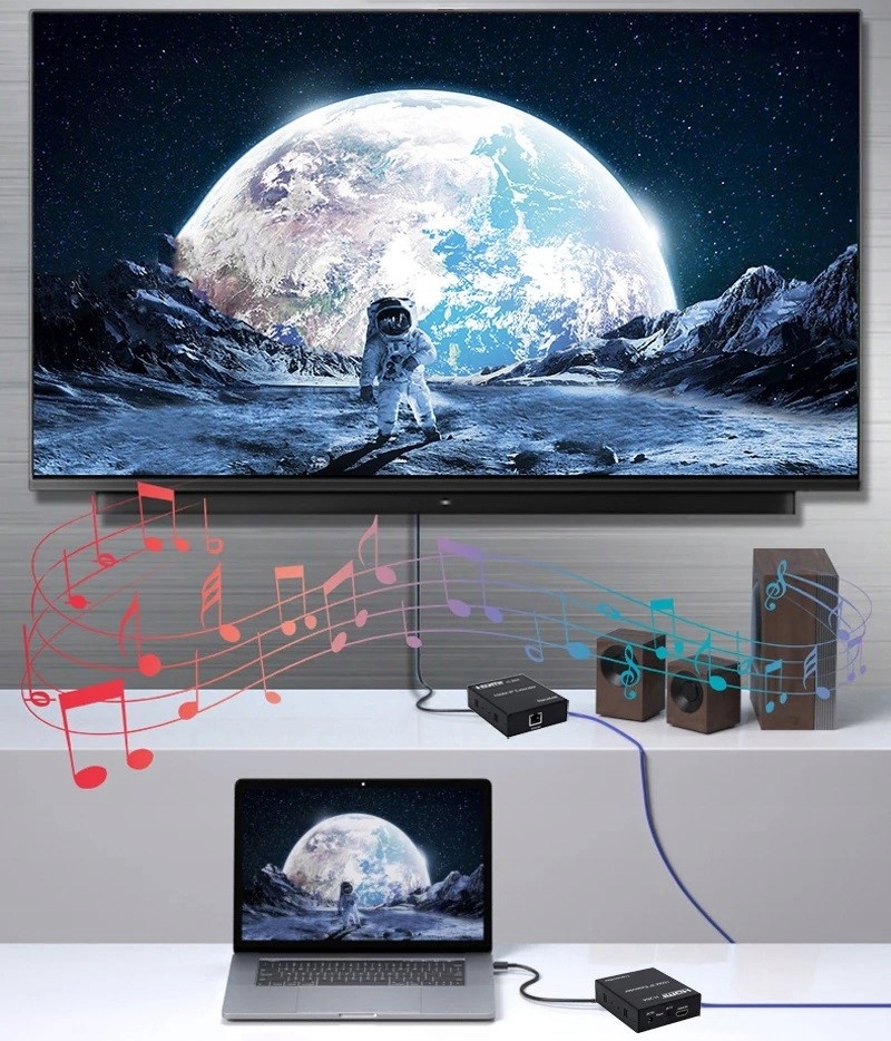 KONWERTER HDMI PO SKRĘTCE LAN EXTENDER 60M 3D RJ45 PRZEDŁUŻACZ RX LOOPOUT Marka GAT