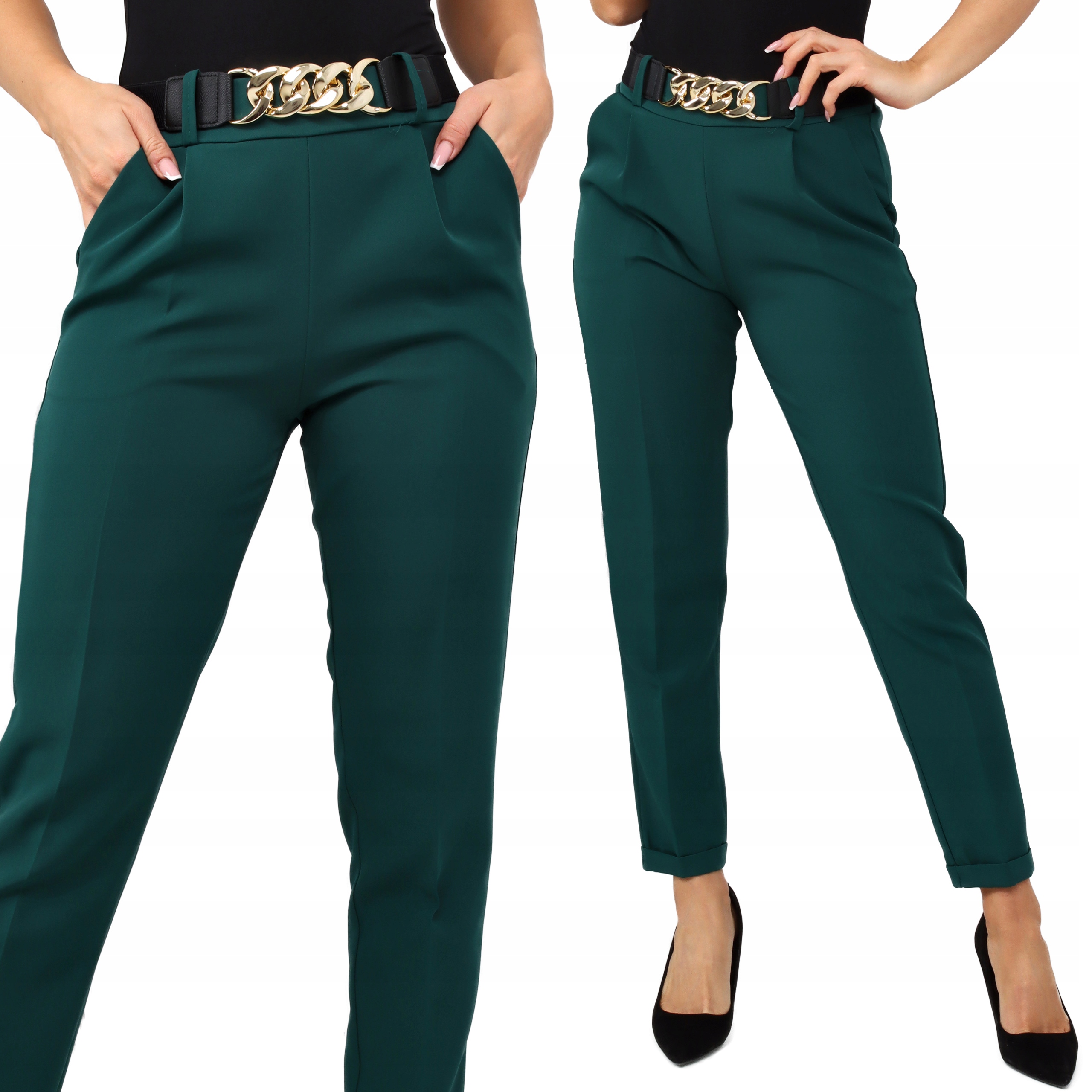 

Spodnie Damskie 44/46 2XL/3XL Zielone