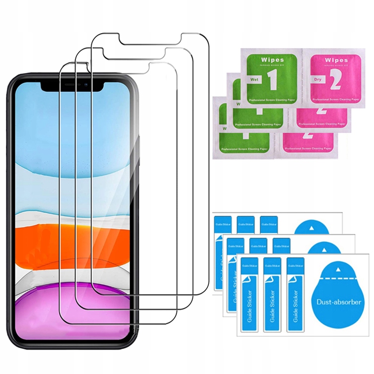 

3x Szkło Hartowane Szybka 9H do iPhone 11 Xr