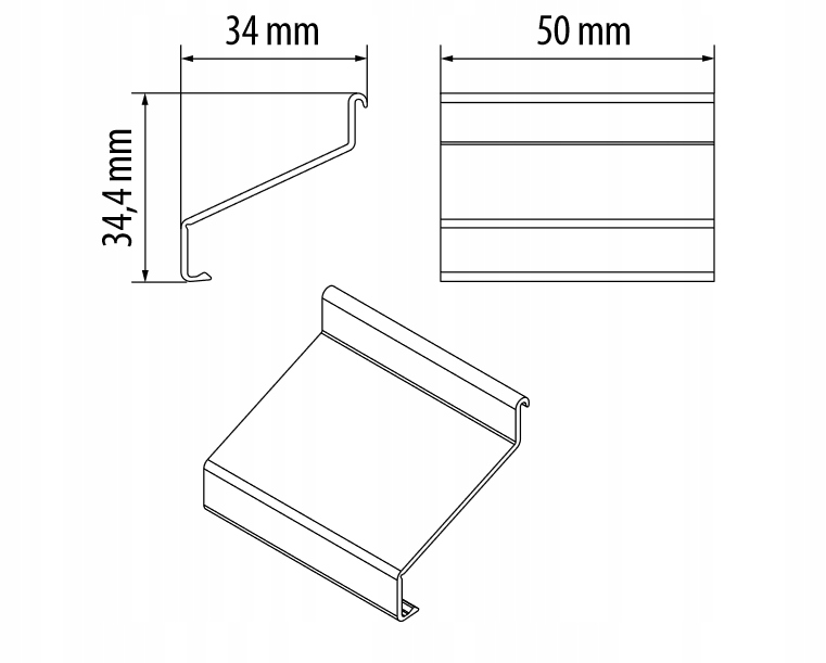 Łącznik do profilu 2szt kpl OKAP100 CEZAR kolory Szerokość 100 mm