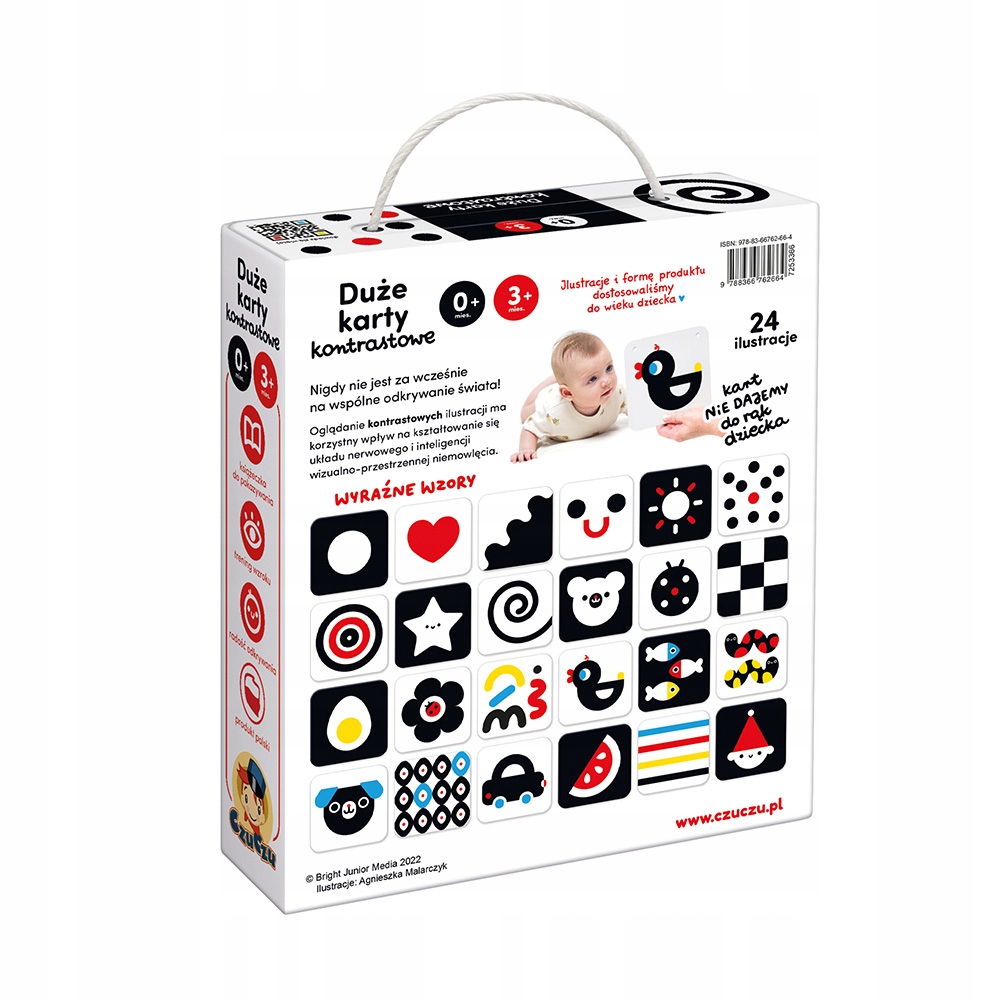 CzuCzu DUŻE KARTY OBRAZKOWE KONTRASTOWE 0m+ 3m+ Marka CzuCzu