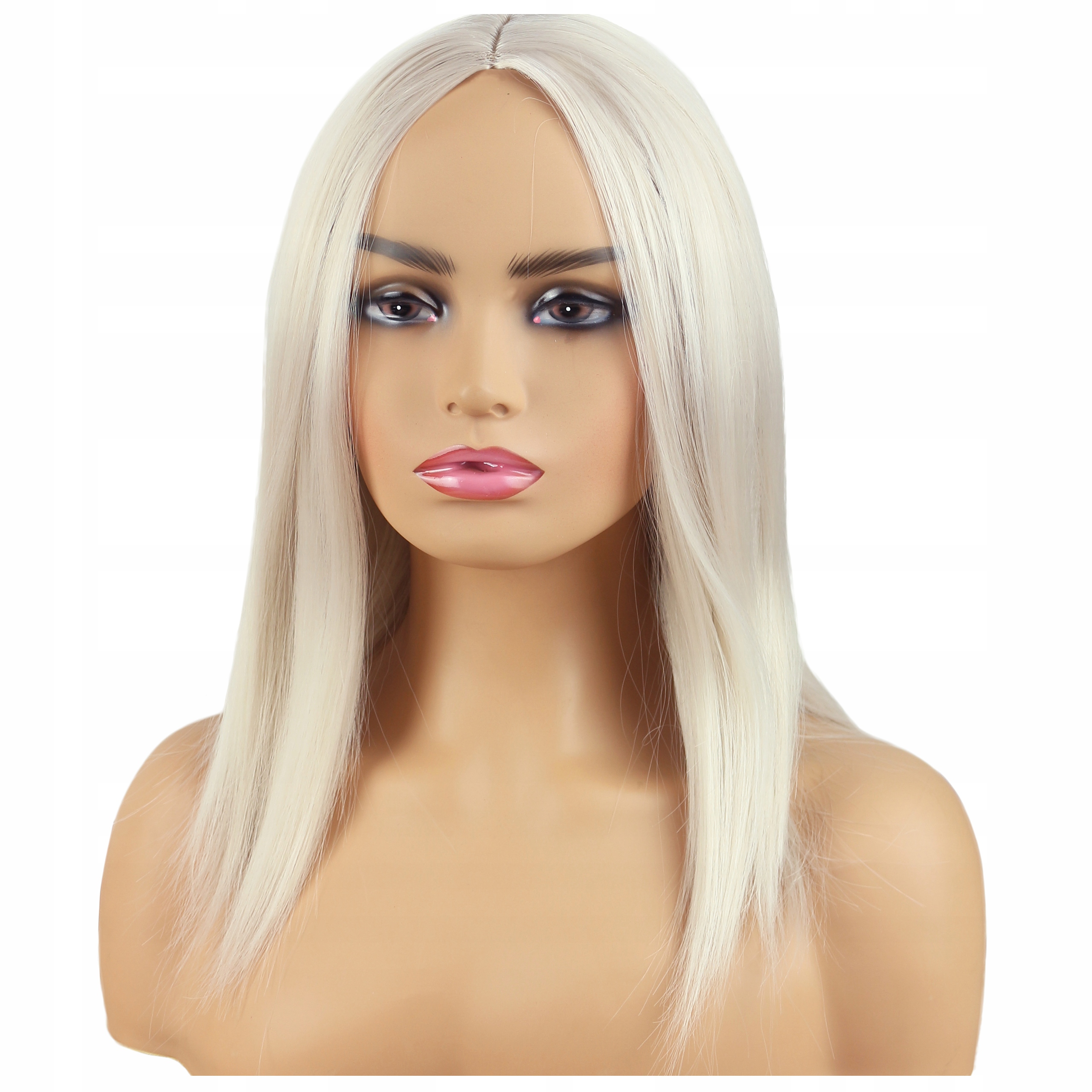 

Peruka jasny Blond siwa krótkie włosy proste Bob