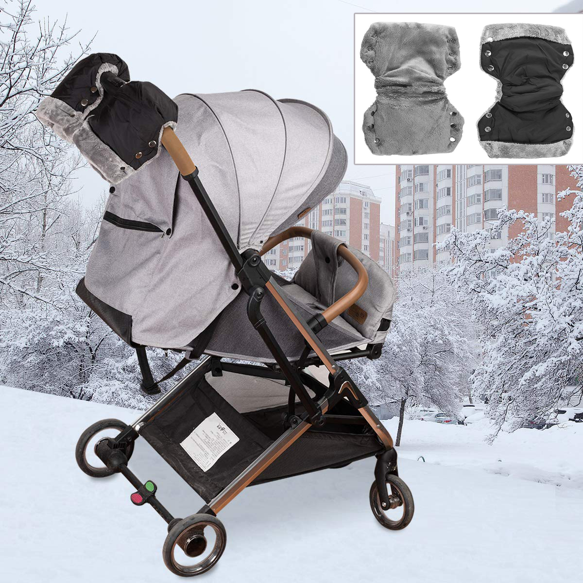 MUFKA DO WÓZKA RĘKAWICZKI RĘKAWICE ZIMOWE CIEPŁY RĘKAWICA DO WÓZKA Kod producenta HG8253BK8253