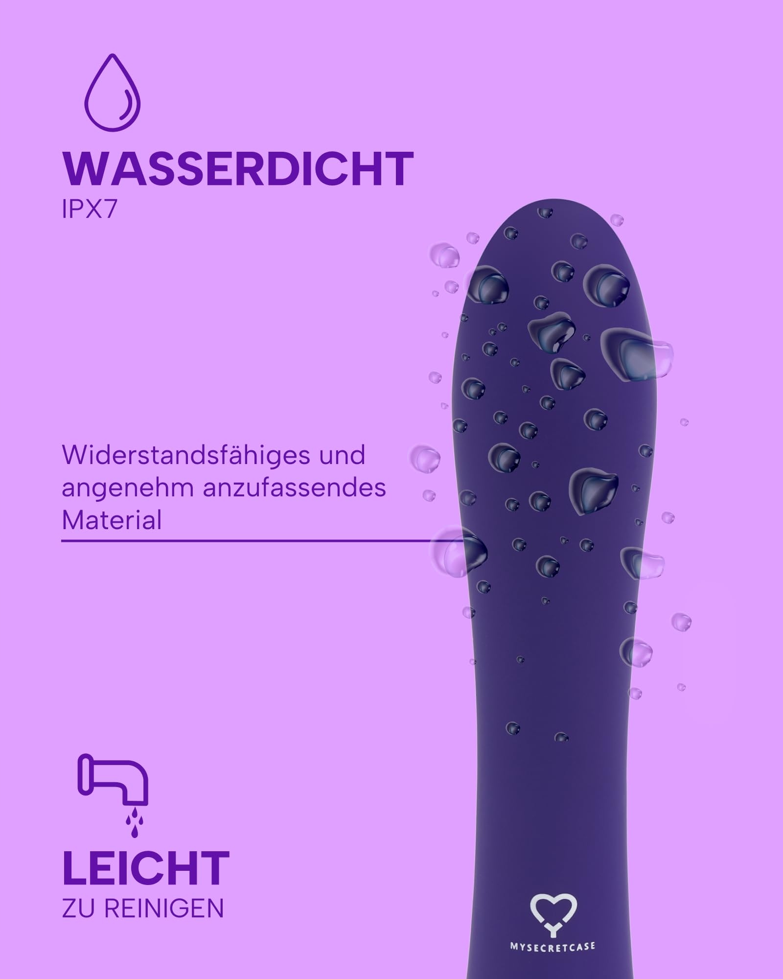 MYSECRETCASE Wibrator Dla Kobiet Podgrzewany Dildo 9 Trybów USB Wodoodporny — miniatura 4