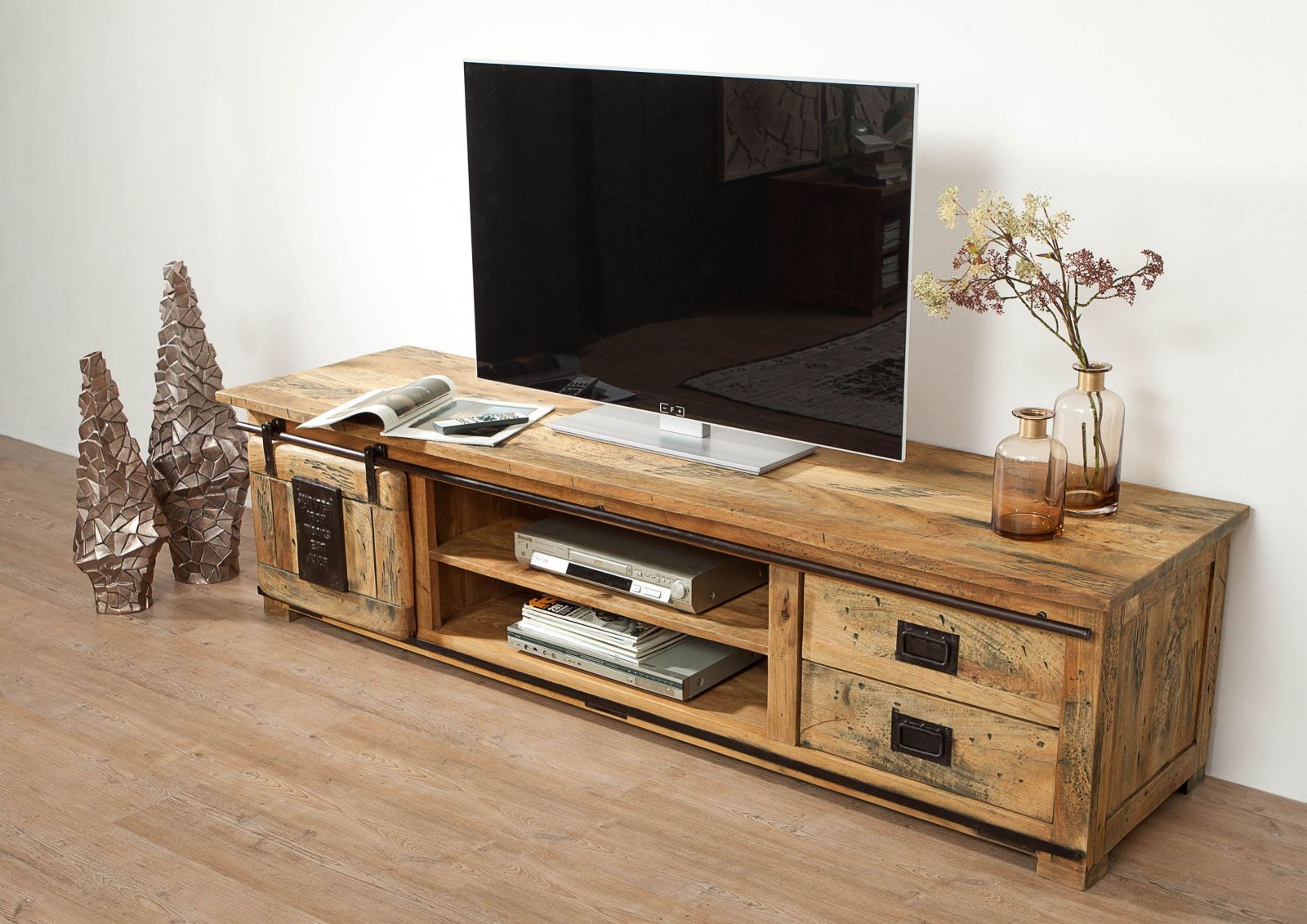 RAILWAY Szafka RTV Lite Drewno Mango LOFTOWE #136 Marka Meble Kolonialne 24