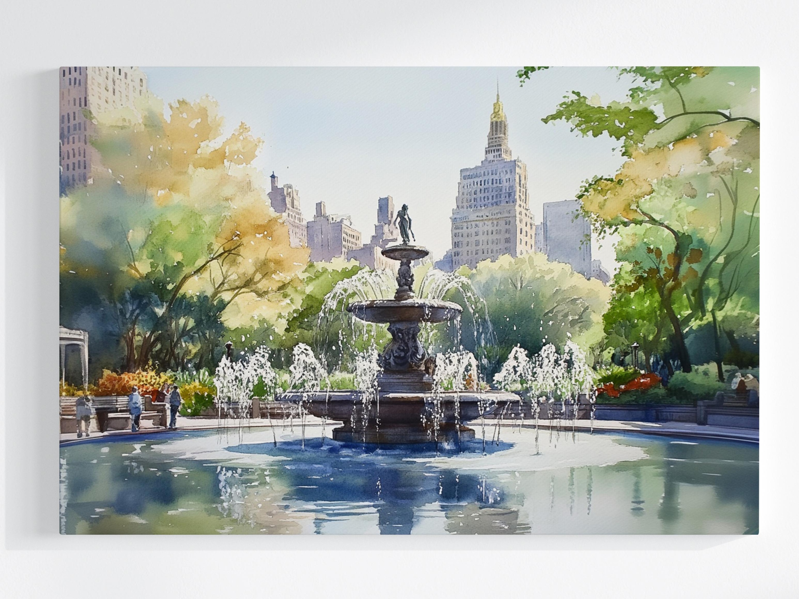 Obraz Na Plátně Canvas Město Nyc New York Central Park Fontána 120x80