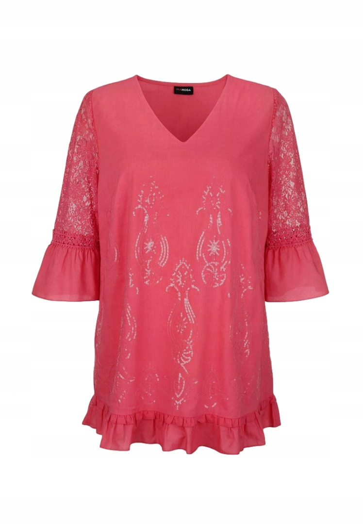 МИА мода чудесная туника / блузка коралл MM01 52 размер 52