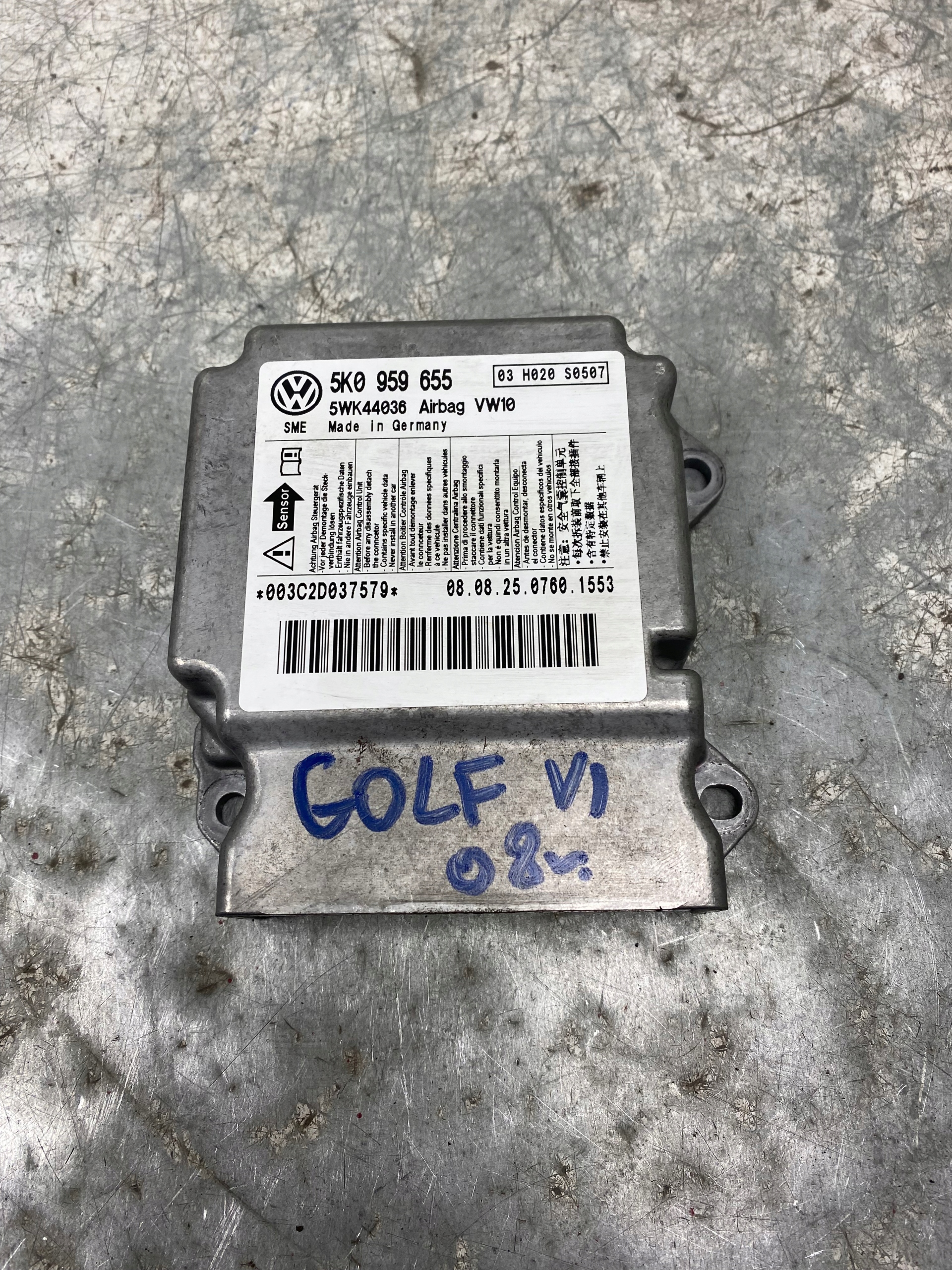 VW GOLF VI HB modulo SENSOR airbag 5K0959655
