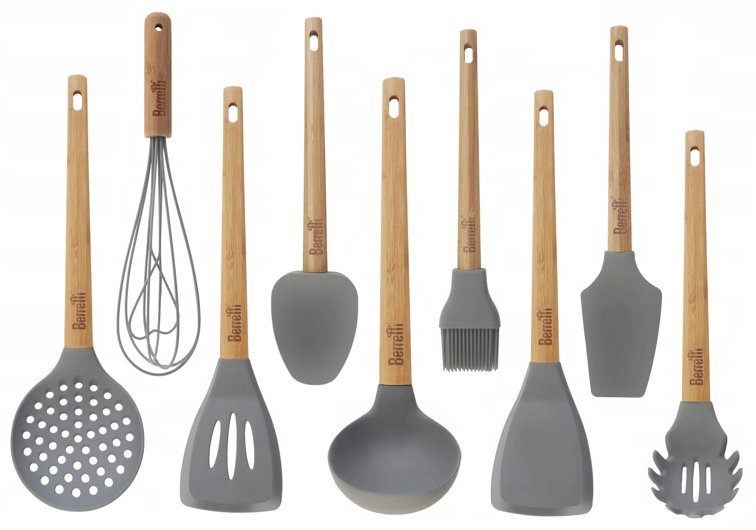 

Przybory Kuchenne Łopatka Łyżka Bambus Silikon 9el