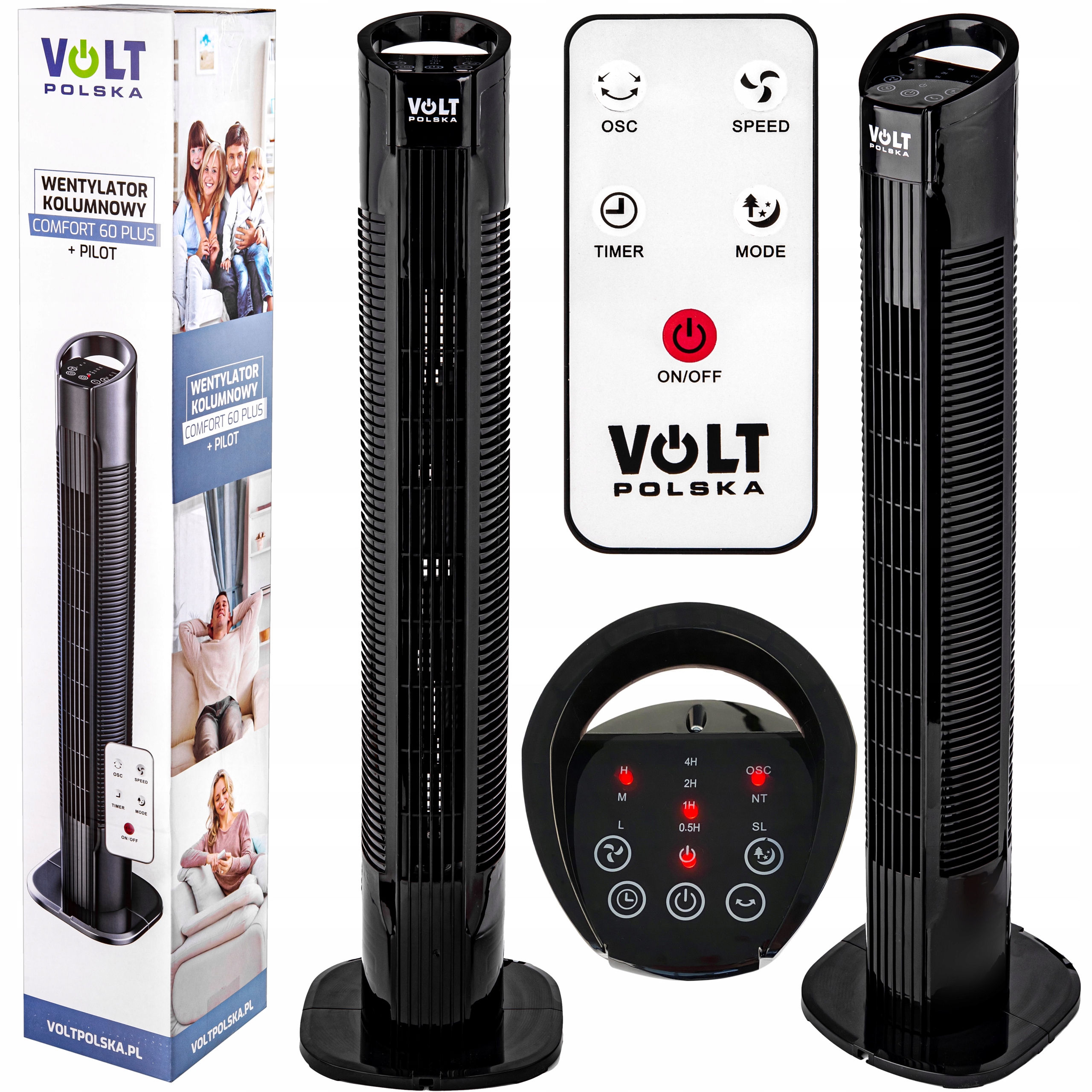 WENTYLATOR WIATRAK KOLUMNOWY PODŁOGOWY DUŻY MOCNY Zasilanie sieciowe