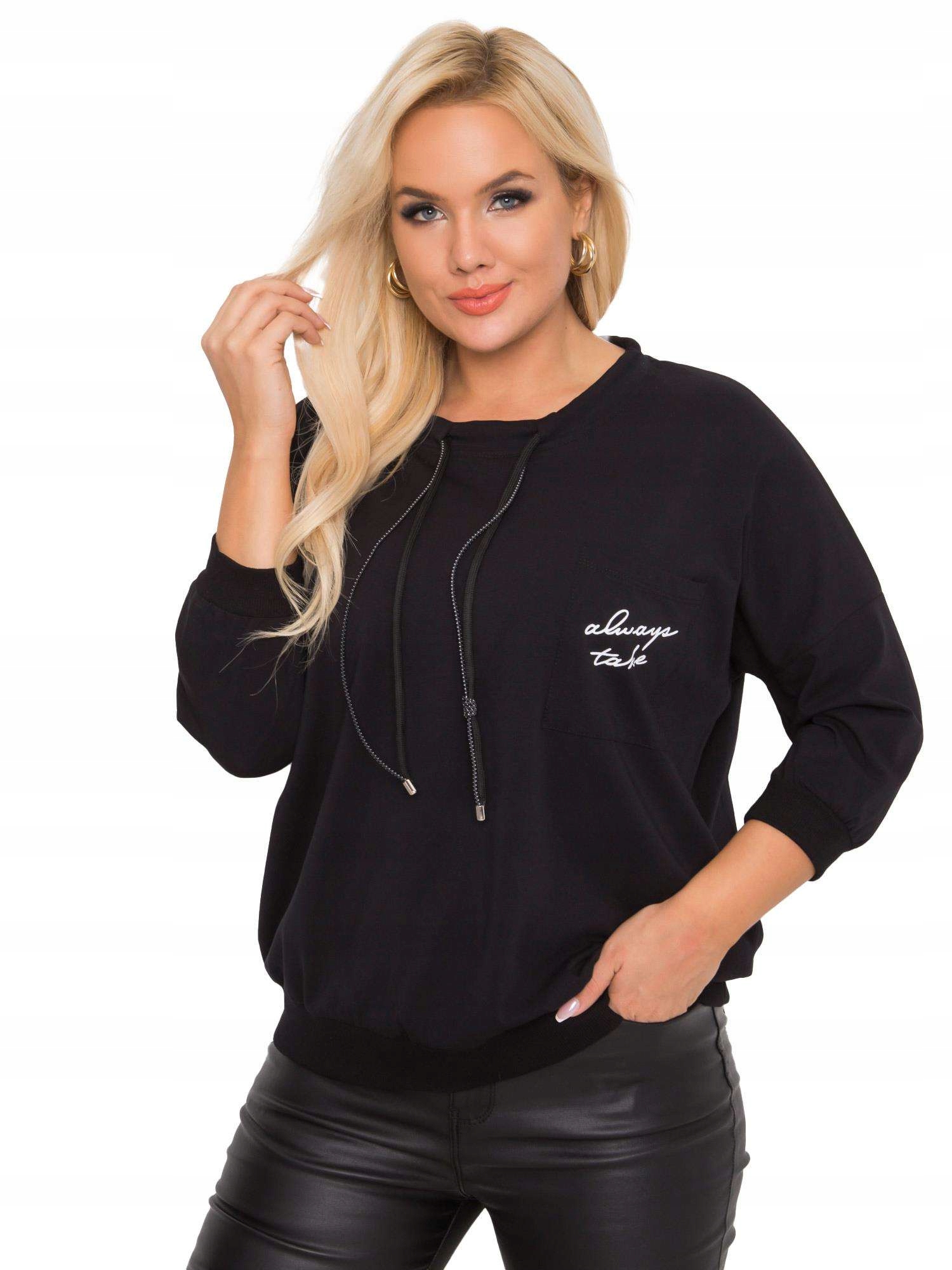 

Bluza Damska Plus Size bez kaptura rękaw 3/4