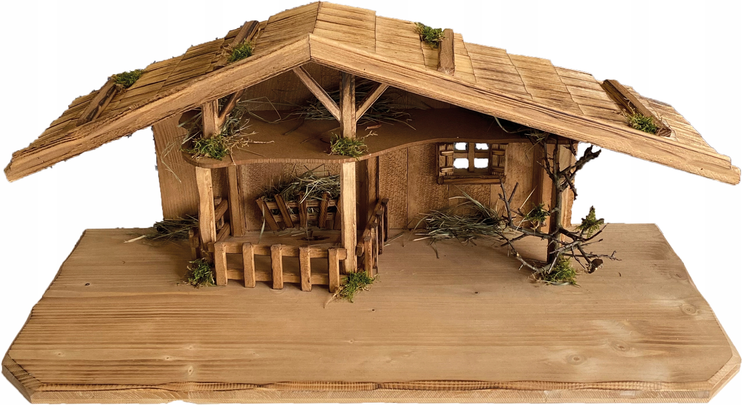 Roztomilý betlehem Stajňa 70x30x30 cm sa hodí na postavy s rozmermi 10-13 cm