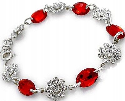 Krystaly Krásný Náramek Red Feel Stříbro