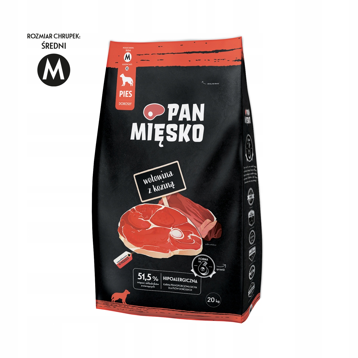 Levně Krmivo pro psa Pan Mięsko hovězí s kozím masem 20 kg