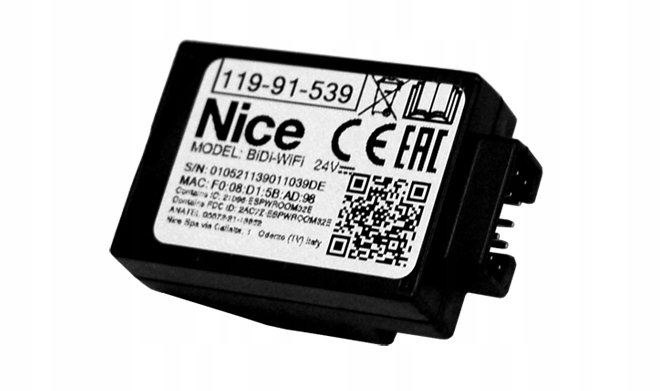 Modul Nice BiDi WiFi Aplikace Programátor Nice