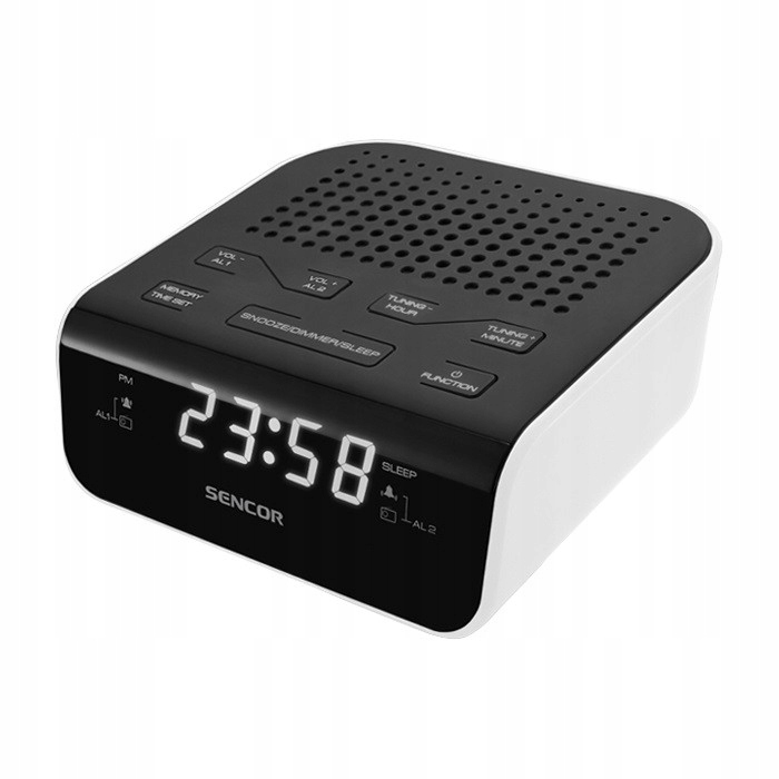 Sencor Src 136 Wh Radiobudík, Led displej, prahová hodnota 20 Fm stanic