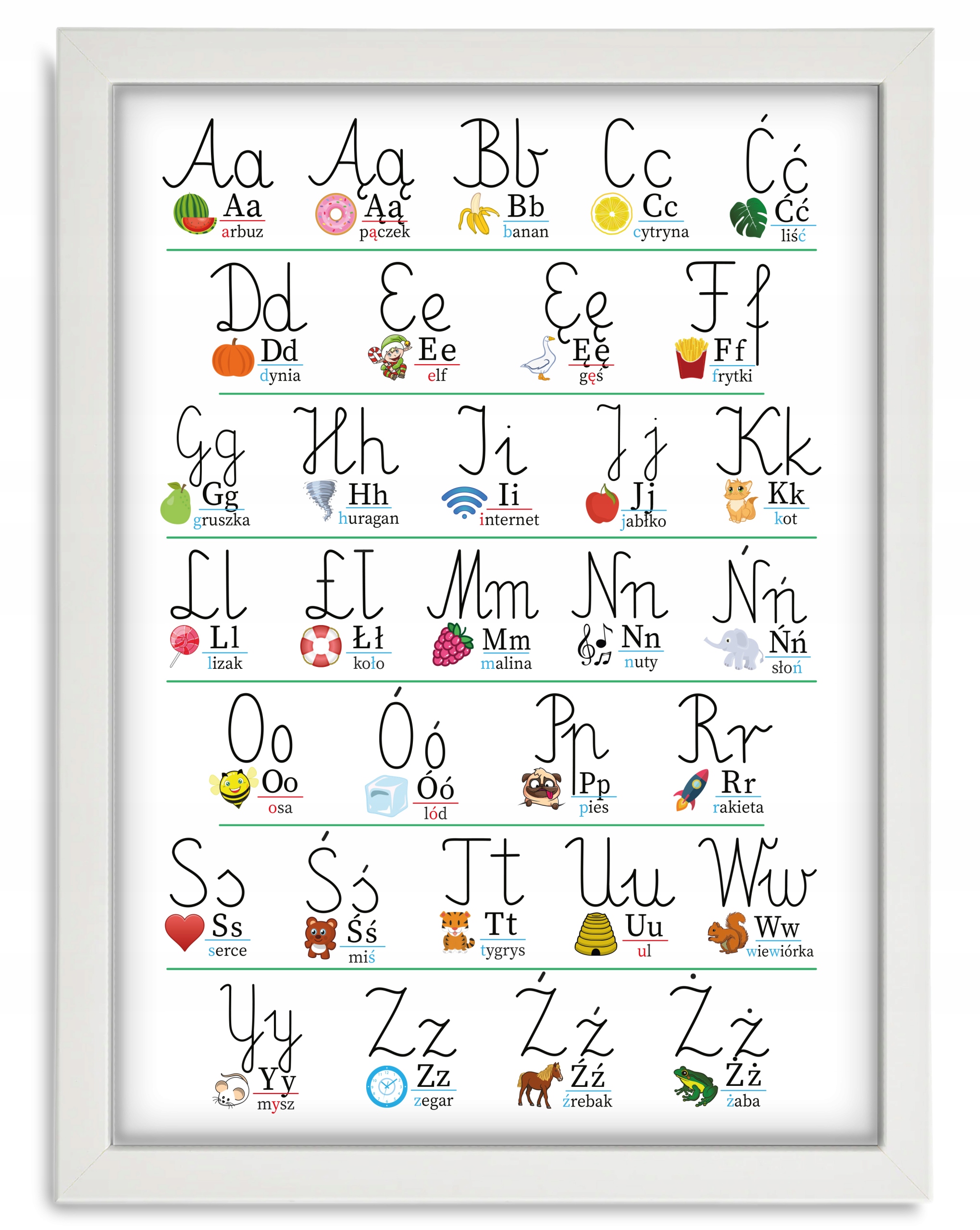 

Plakat Edukacyjny Alfabet Duży (A3) Ramka
