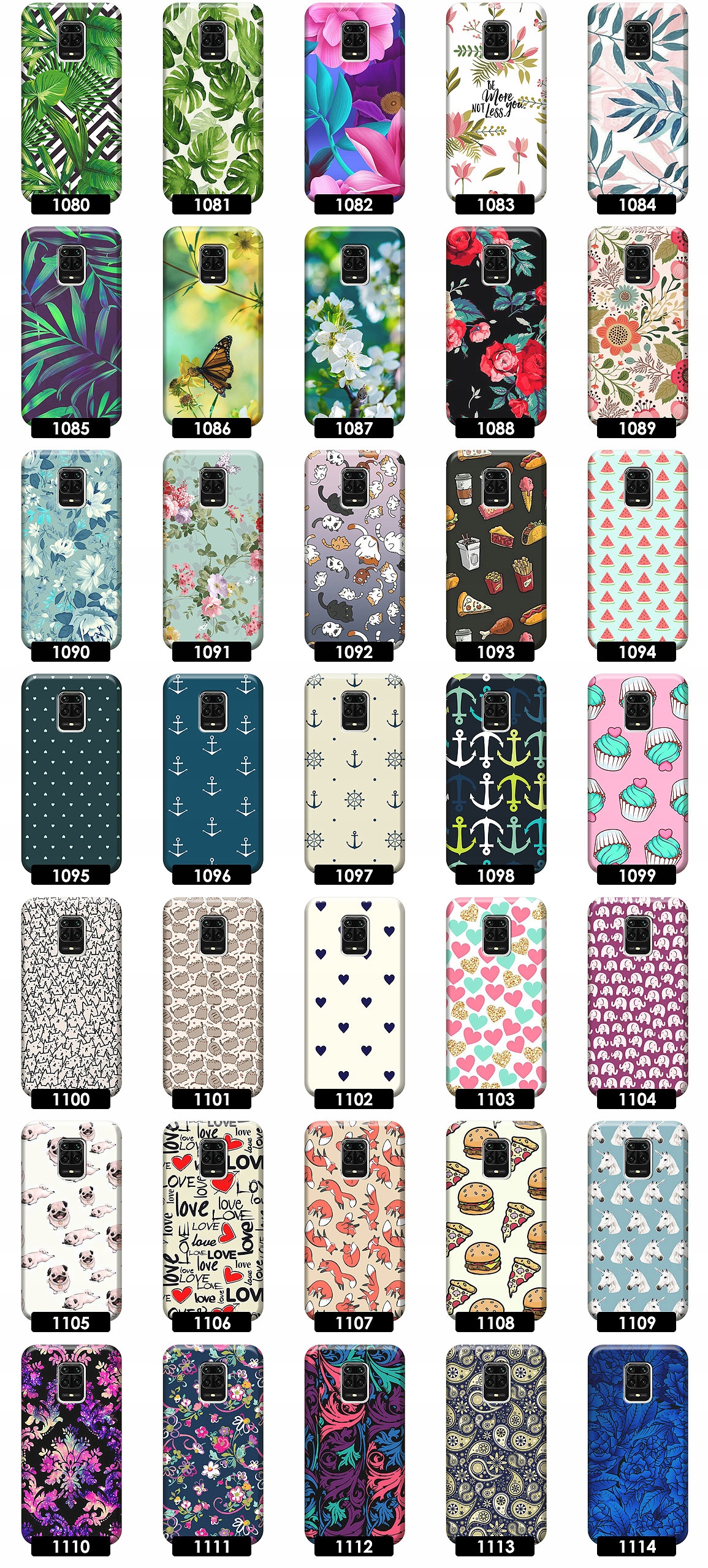 ETUI CASE OBUDOWA NA TELEFON DO XIAOMI REDMI NOTE 9S 9 PRO WZORY + SZKŁO Kolor wielokolorowy