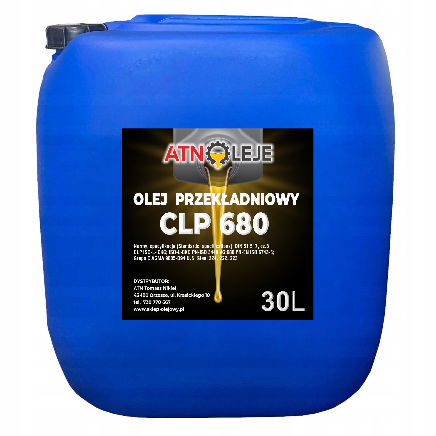 OLEJ PRZEKŁADNIOWY DIN 51 517, cz.3 CLP VG680 30L