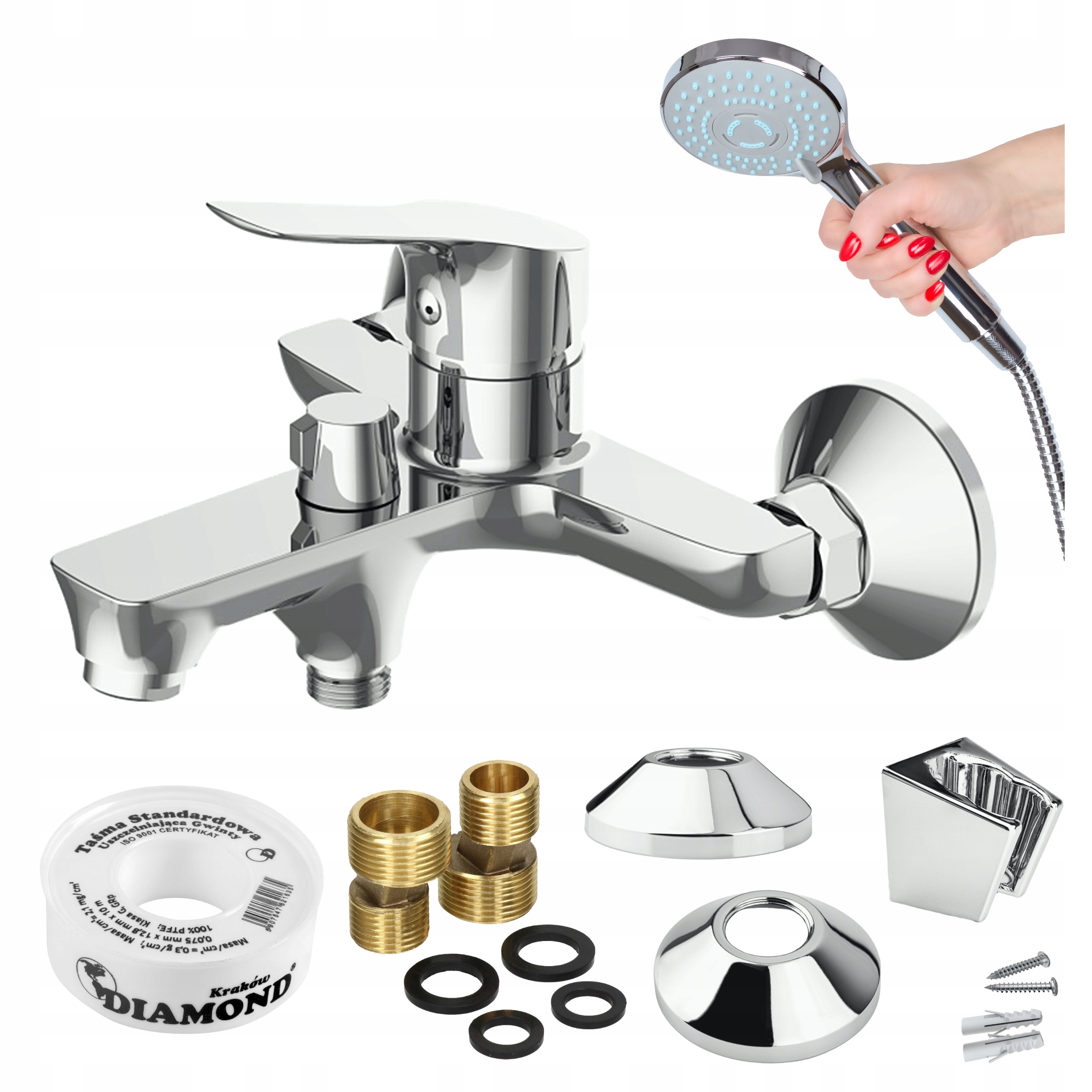 Vanová baterie s chutným nástěnným kohoutkem Baterie do vany s otočným přepínačem Sotbe