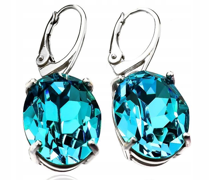 Krystaly Náušnice Tyrkysové Stříbro Arande