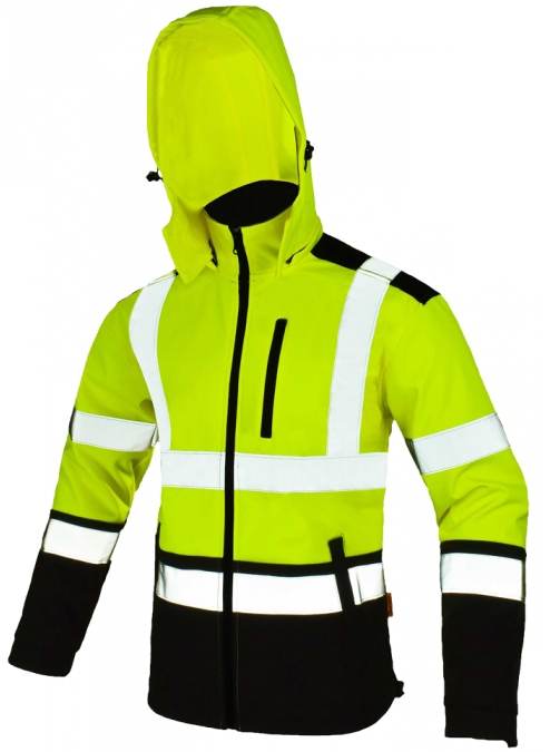 KURTKA ROBOCZA Z KAPTUREM ODBLASKOWA SOFTSHELL 2XL