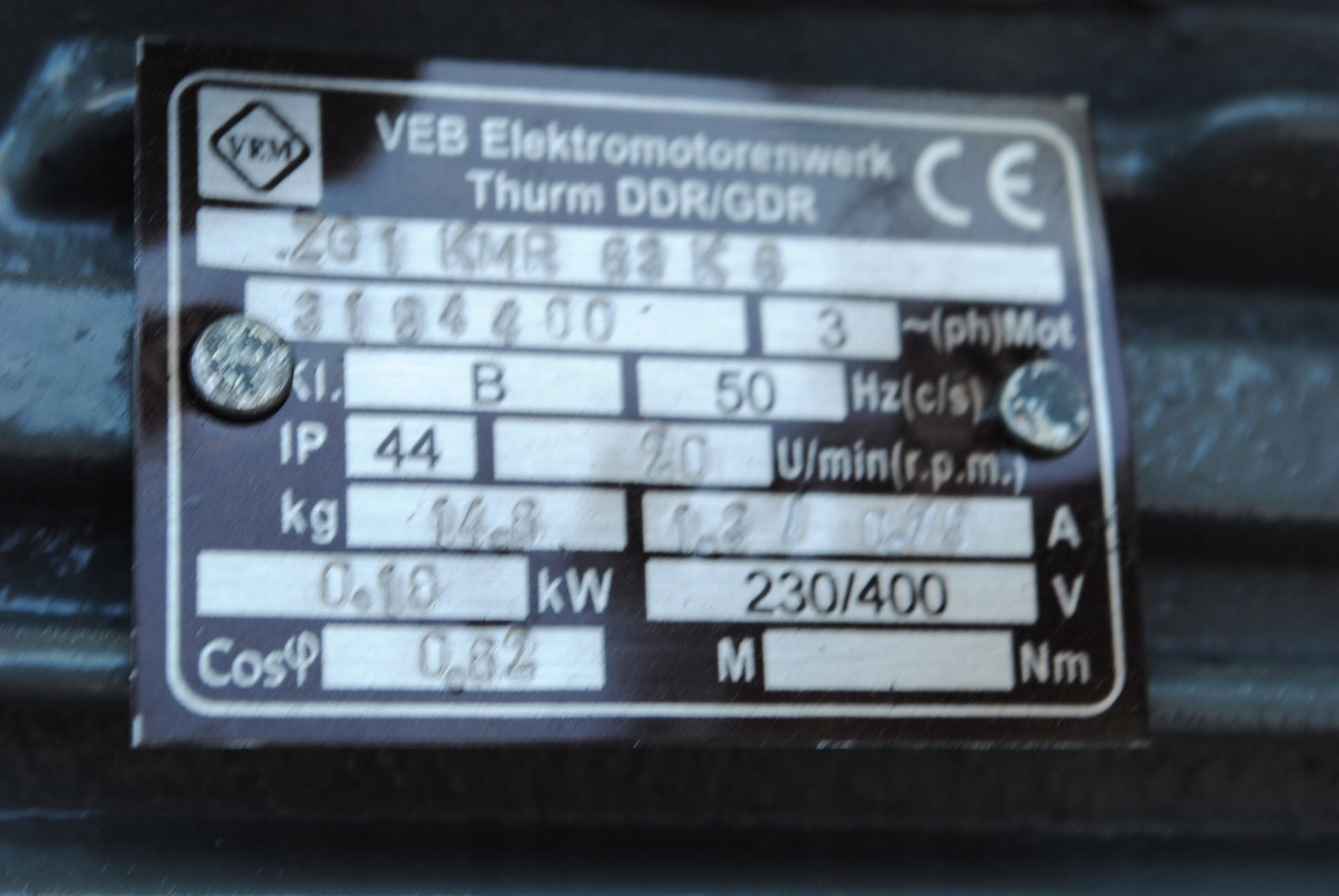 Motoreduktor 0.18kw. 20obr./min.. Firmy VEM! Marka VEM