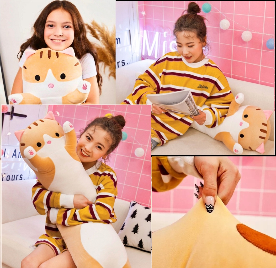 MASKOTKA PLUSZAK PODUSZKA ZABAWKA PRZYTULANKA DŁUGI KOT POMARAŃCZOWY 110cm Certyfikaty, opinie, atesty CE EN 71