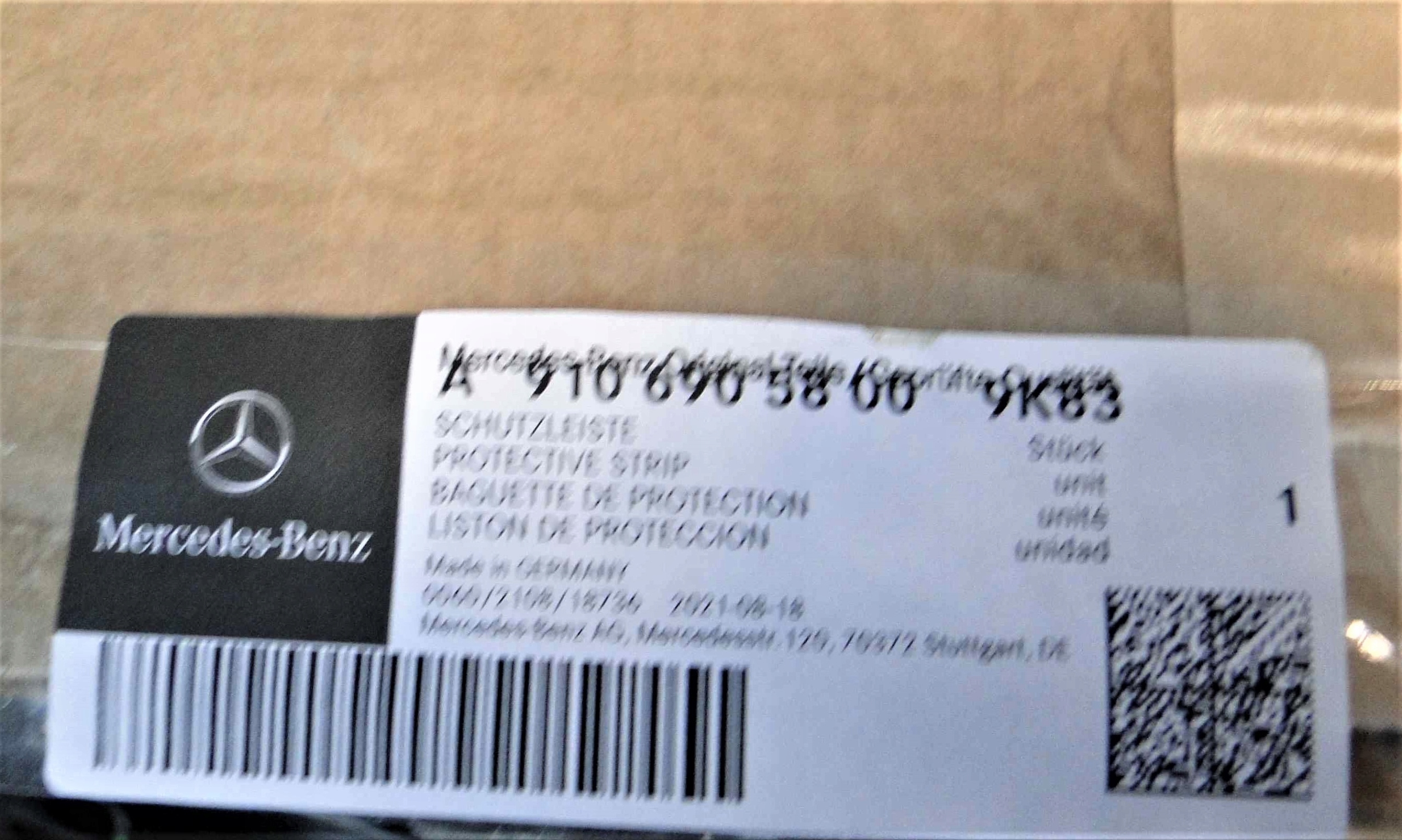 MERCEDES SPRINTER W907 907 LISTWA LEWA TYLNA Numer katalogowy oryginału A9106905800