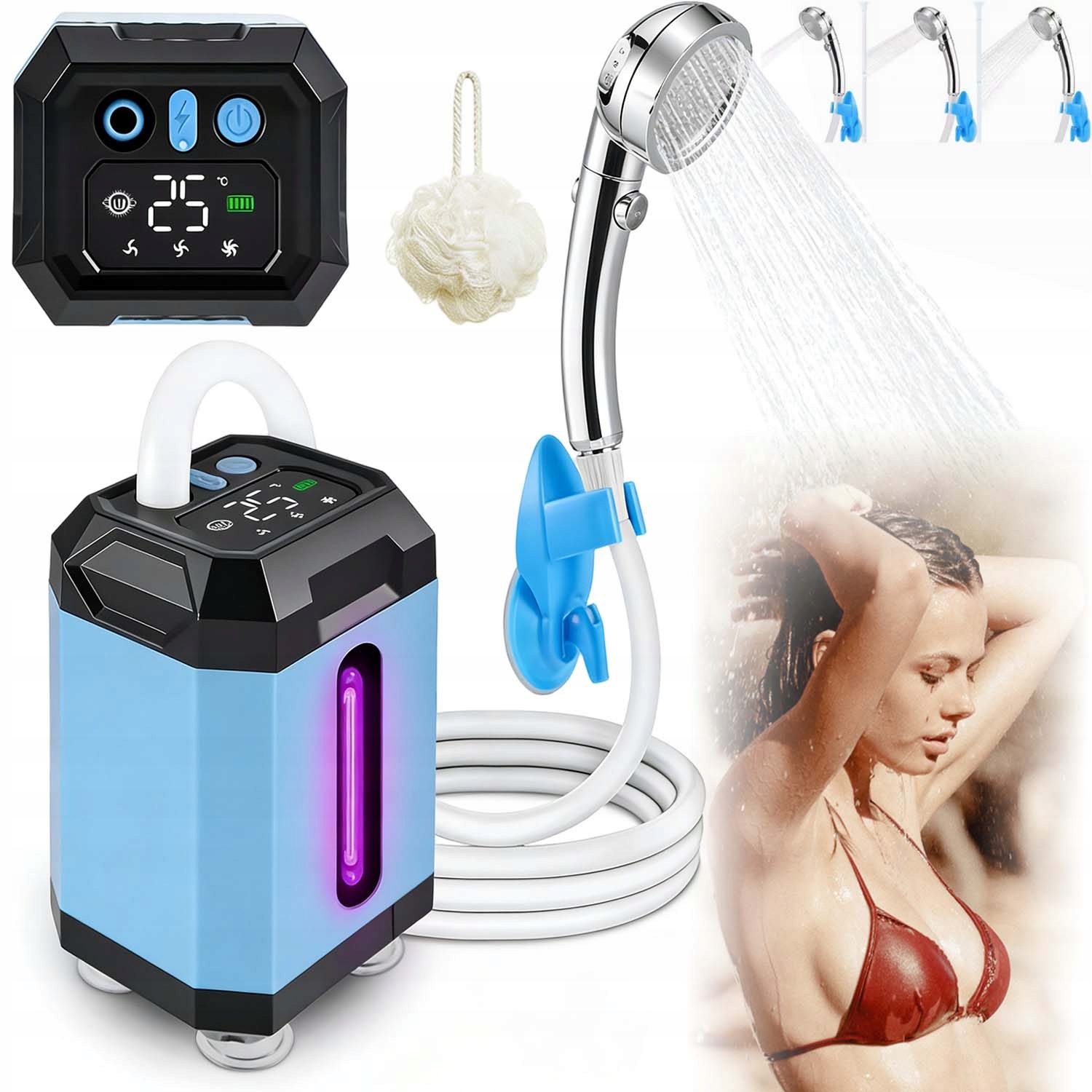 Turistická Sprcha Kempingová Přenosná Se Zabudovanou Uv Lampou Pro Bivakování