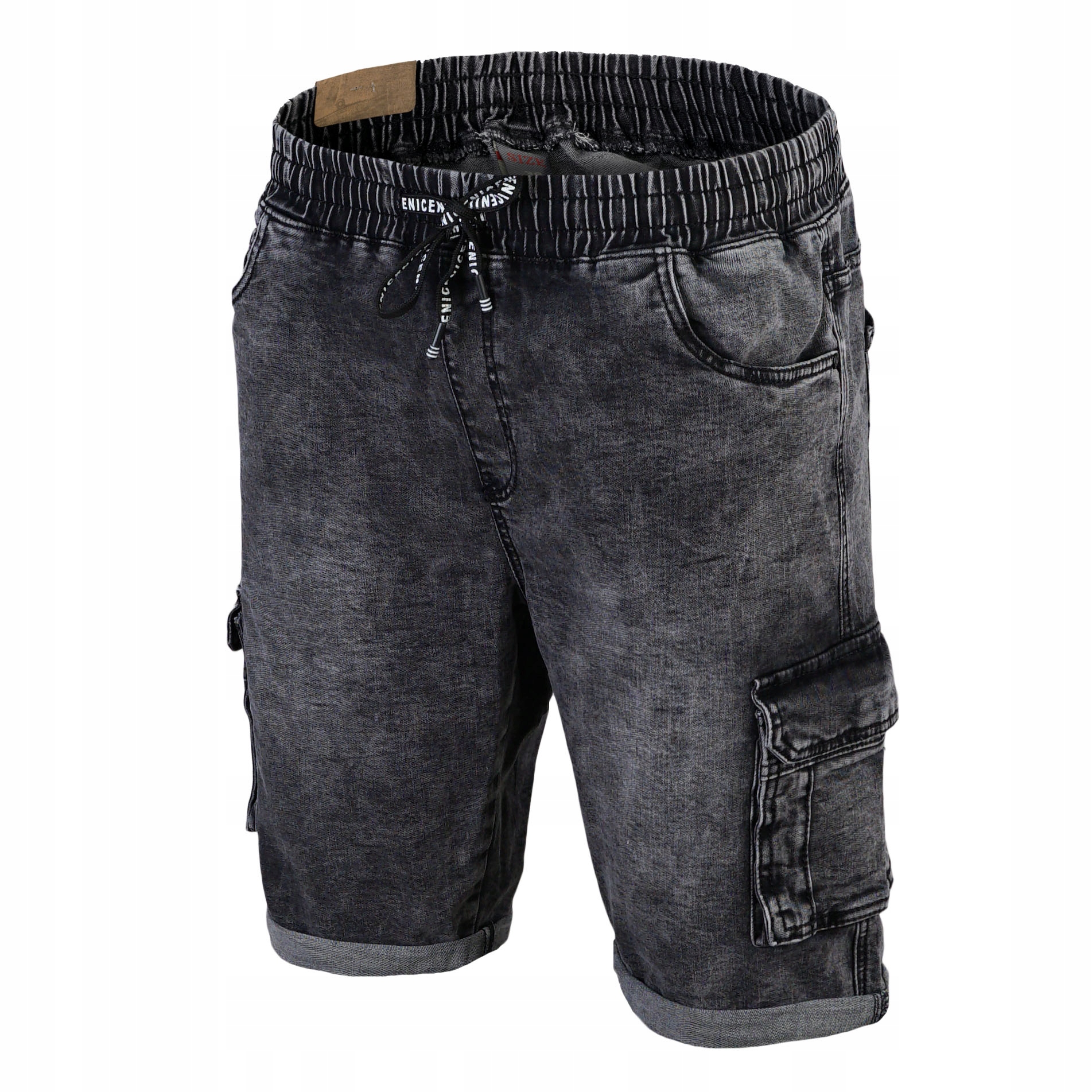 Krótkie spodenki męskie bojówki jeansowe 21441 5XL