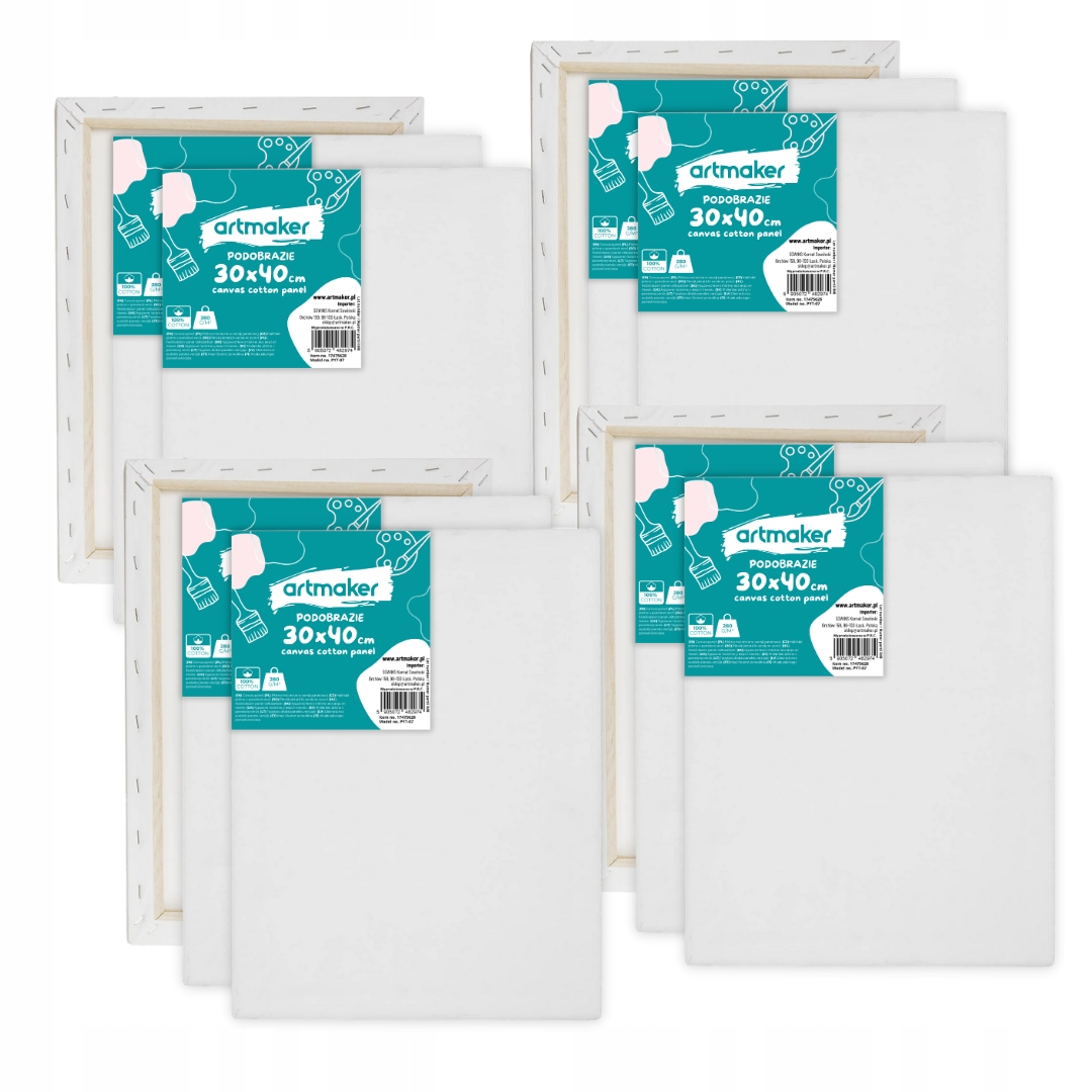 12 x Malířské Plátno 30x40 cm Blejtram pro malování na rám