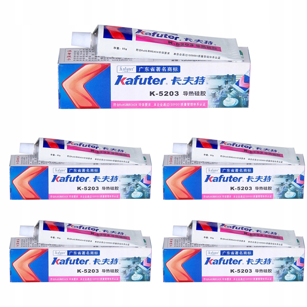 Sada 5 ks Teplovodivé lepidlo 80g vodivost 1,2W/mK Kafuter K-5203K