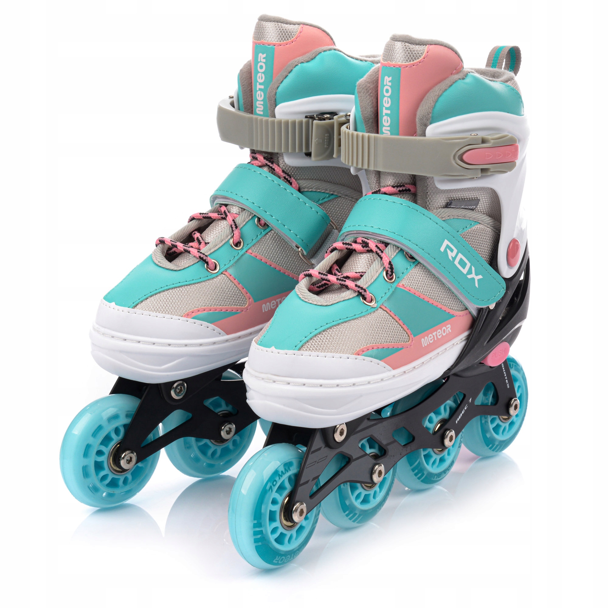 Rolki regulowane rekreacyjne dla dzieci kółka Pu fitness Meteor Rox M 34-37