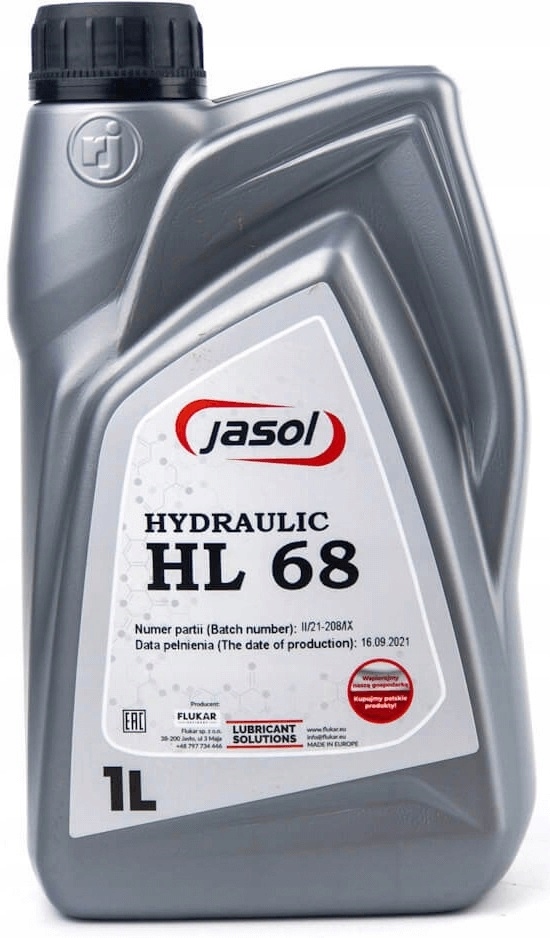 

Jasol Hydraulic Hl 68 olej hydrauliczny 1 L