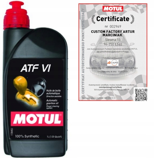 

Motul Atf VI Dexron VI Mercon LV Przekładniowy 1L