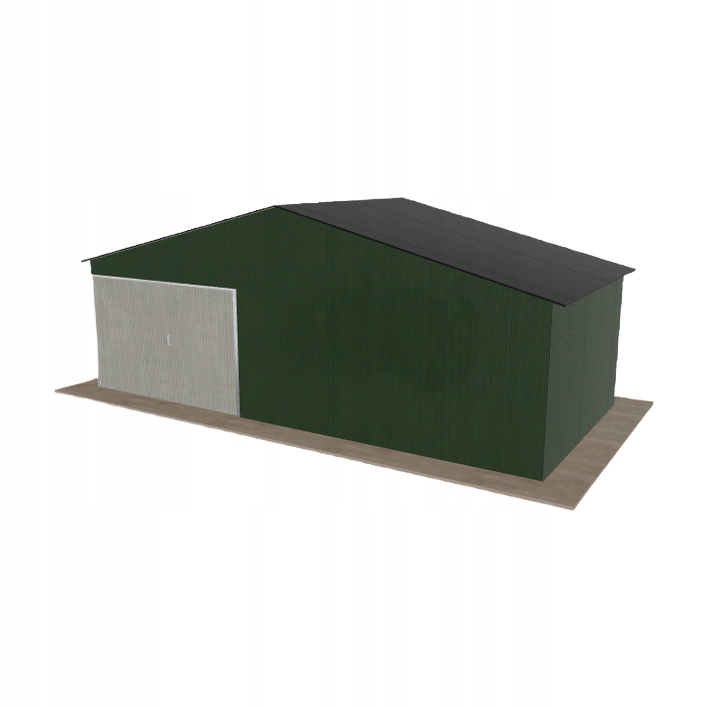 Plechová garáž 7.5x3.5 m jednopolohová, dvouspádová, zelená