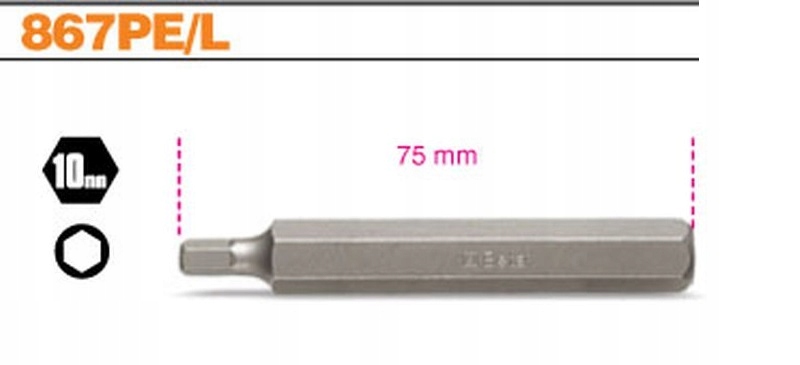 BETA BIT KLUCZ DŁUGI IMBUS BITY 12MM HEX 867PE/L Marka Beta