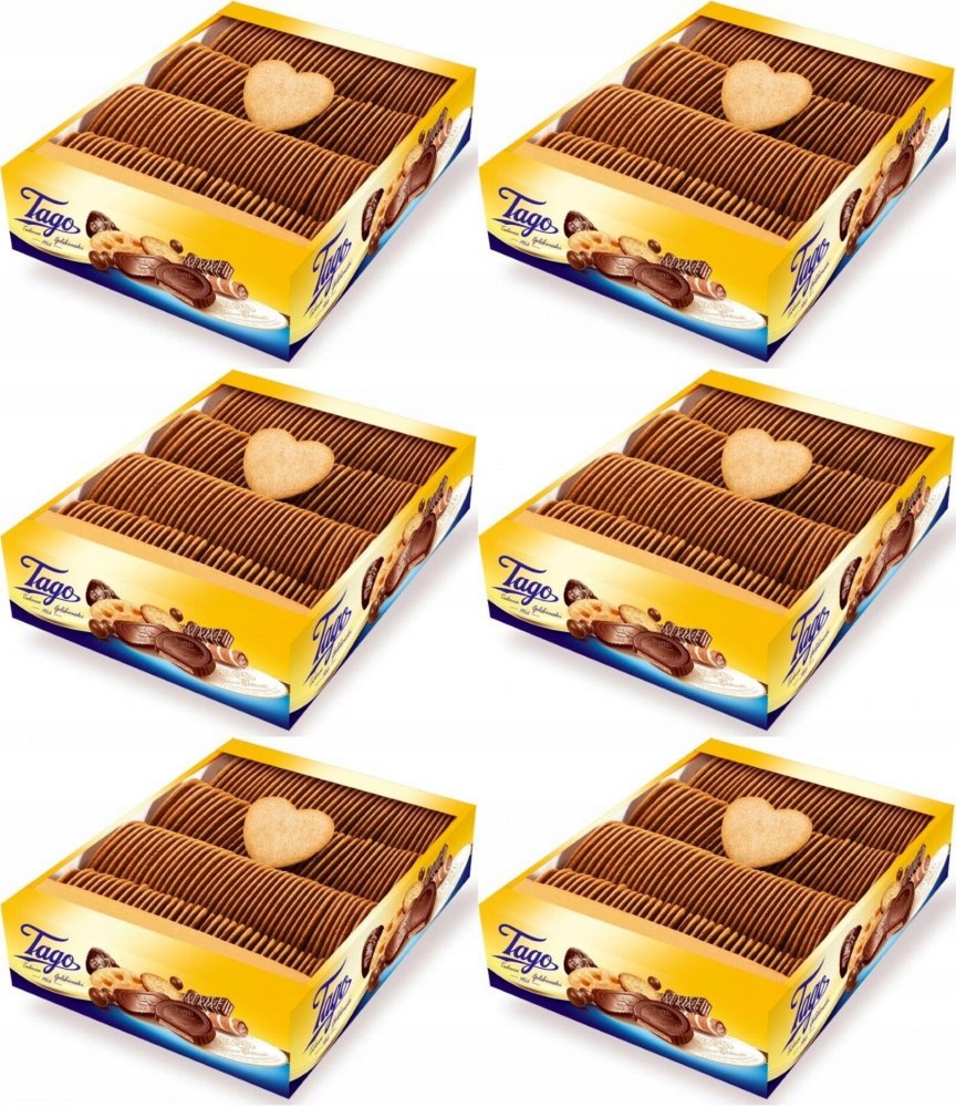 Tago Słodkie serduszka Herbatniki korzenne 2,5 kg x6