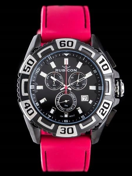 Pánské Hodinky Rubicon RNFC95 Chronografový Pásek 50M Dárek Ke Dni Chlapců