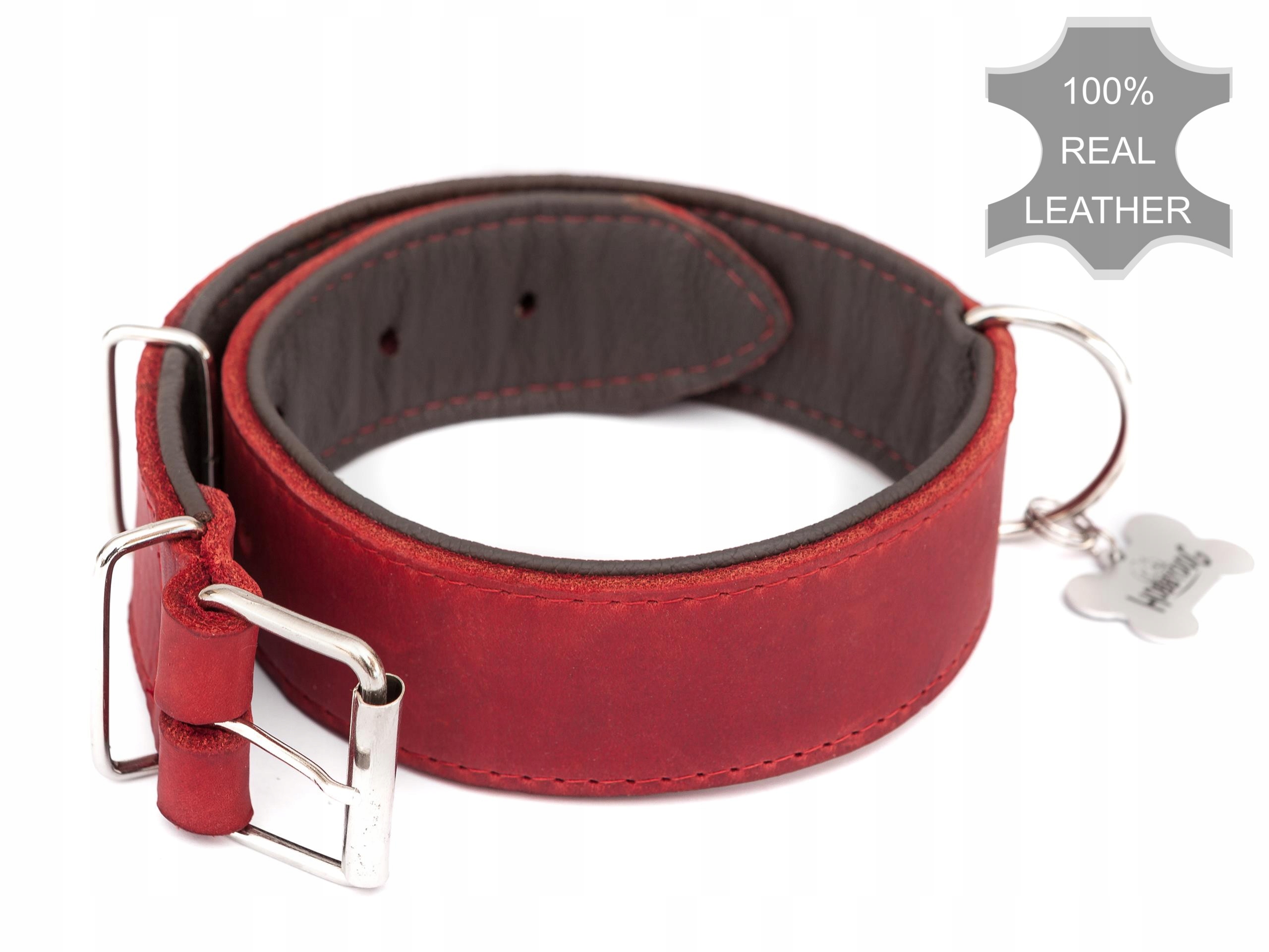 

Obroża Skórzana dla psa, 2 rodzaje skóry, 54-63 cm