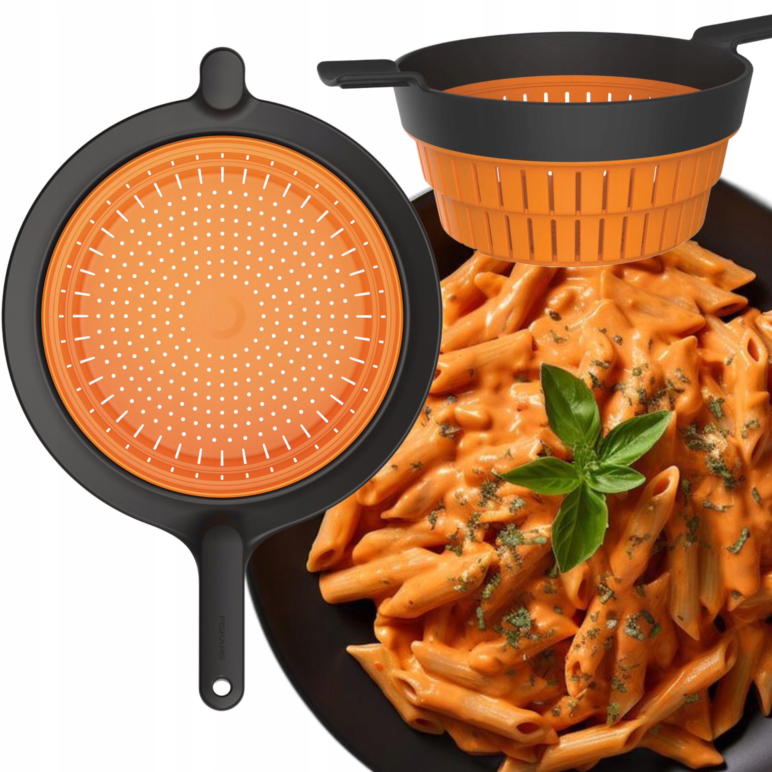 Cedník Fiskars Silikonový Skládací Na Těstoviny Sítko Cedník Solid Premium