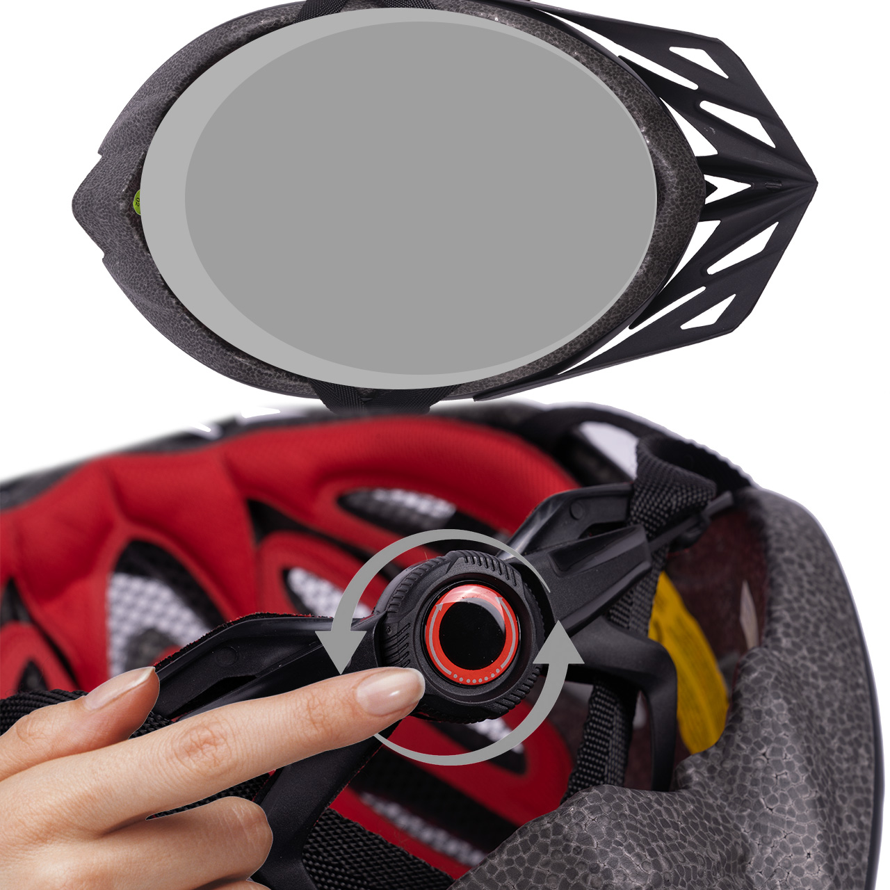 KASK ROWEROWY REGULOWANY 57-62 DAMSKI MESKI Z WENTYLACJĄ DASZKIEM LAMPKĄ Certyfikat CE